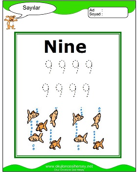 okul öncesi 1 sayısı çizgi çalışması